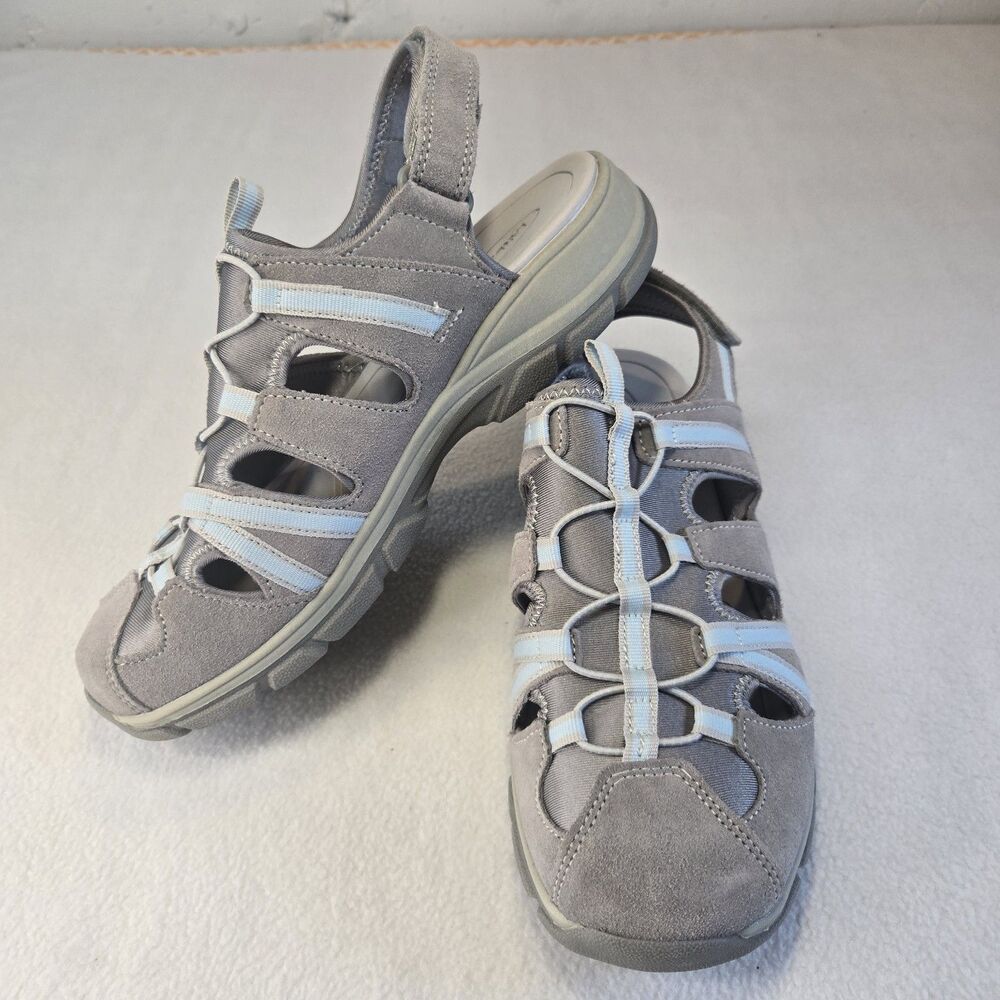 Lands End Women’s Size 10 Sandals Closed Toe Leather Hiking River Shoes Suede